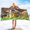 Cute Little Animal Print Series Seaside Vacation Beach Towel Swimming Bath Towel Sports Towel