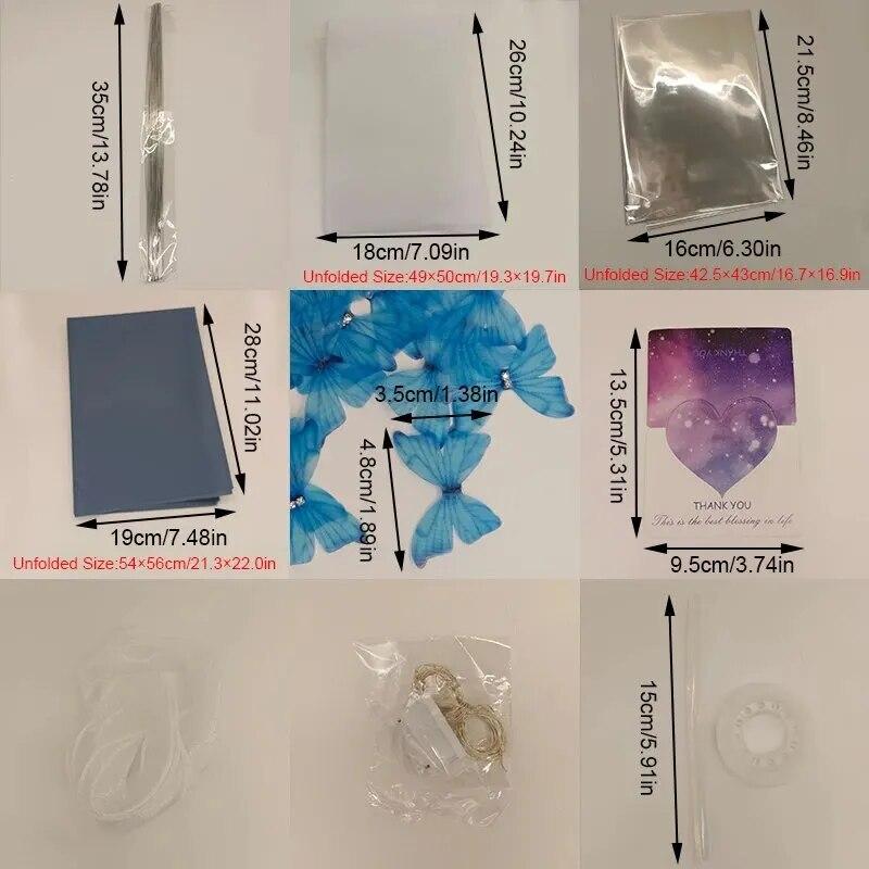 Креативная сумка из материала букета бабочек ручной работы, сделай сам, свадебный декор для невесты, посылка из цветочного материала, романтические подарки на День святого Валентина