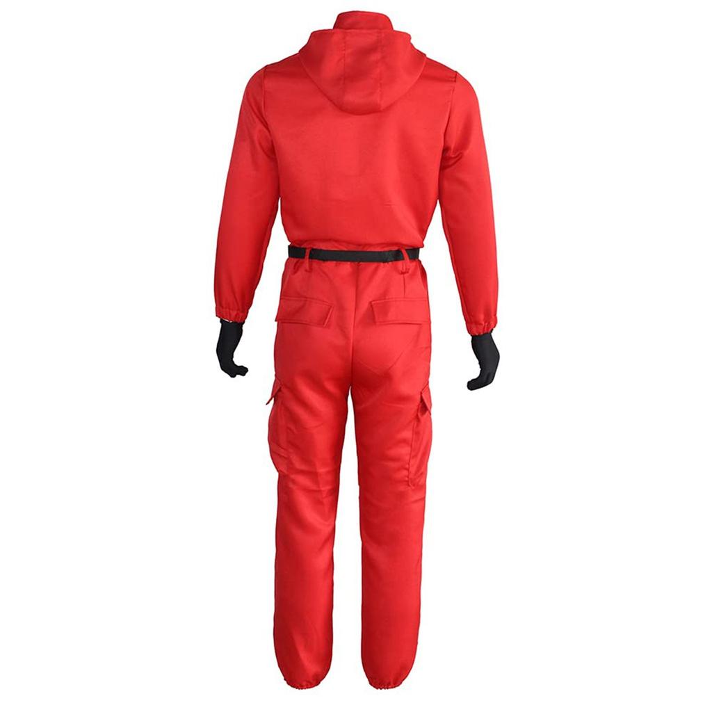 Children's Long Sleeved Solid Color Red Jumpsuit Cosplay Clothing