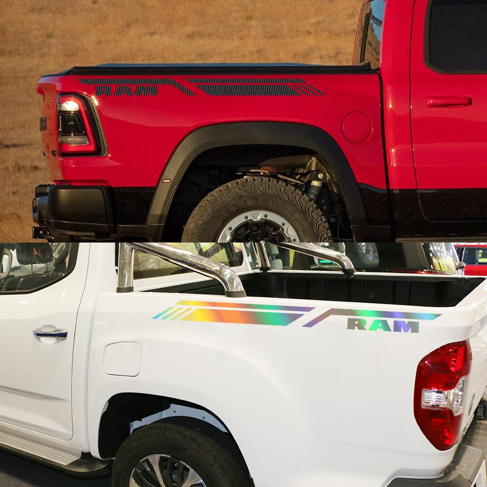 Наклейка на борт пикапа для Dodge RAM 1500 2500 3500 Rebel TRX Стиль полос для автомобиля Декоративная наклейка Виниловая накладка на грузовик Автоаксессуары
