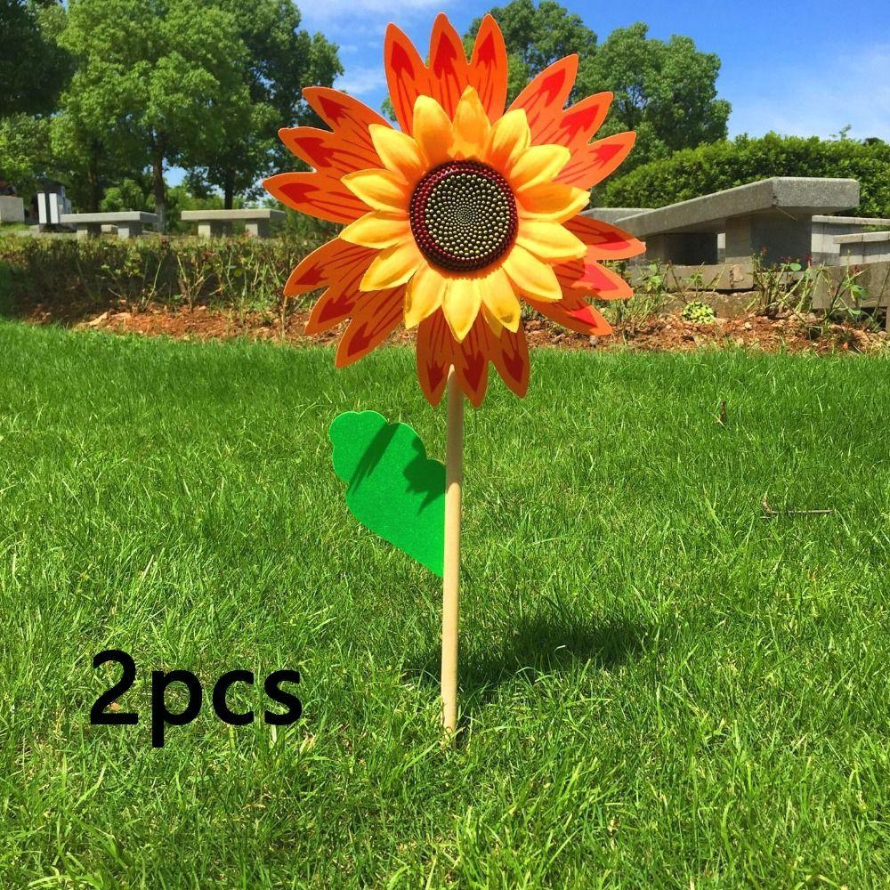 Wind Turbine Sunflower Windmill Colorful Garden Yard Decoration New Plug-in Windmill