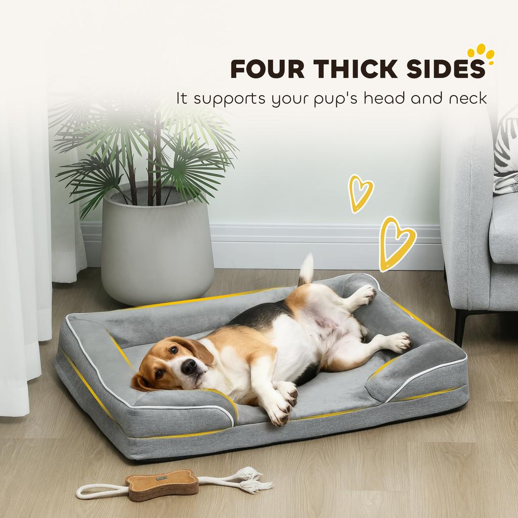 Dog Sofa Bed Washable Pet Bed With Removable Cover And Non Slip Bottom For Cats Small And Medium Dogs Grey