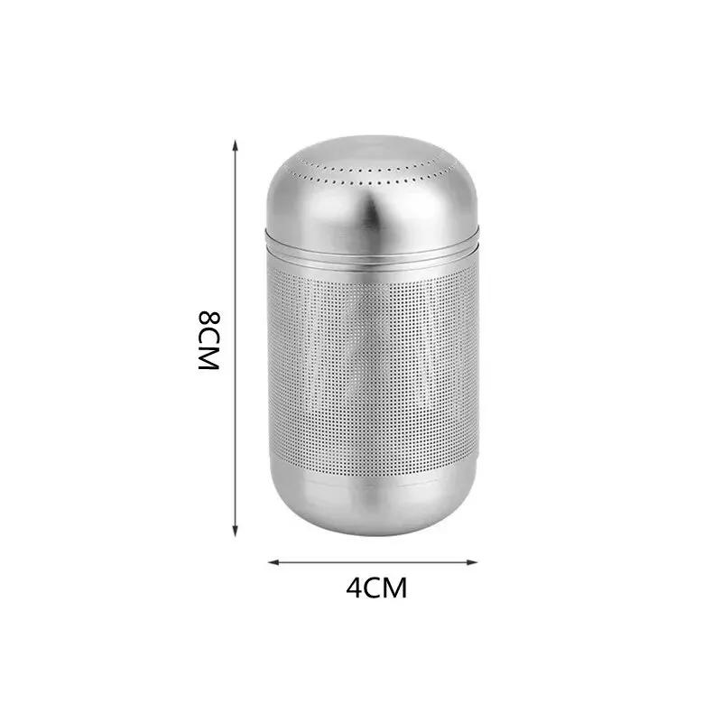 1pcs Stainless Steel Tea Strainer Tea Filter Ultra-fine MeshThin Tennis Rack Chain Hook and Lid Reusable Filter Bag Diffuser