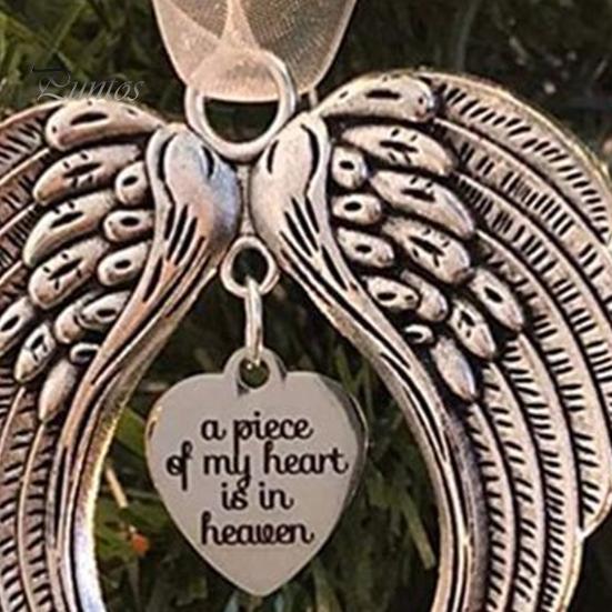 Рождественский мемориальный орнамент с крыльями ангела и ремешком, подвесной кулон в виде рождественской елки, подарок сочувствия