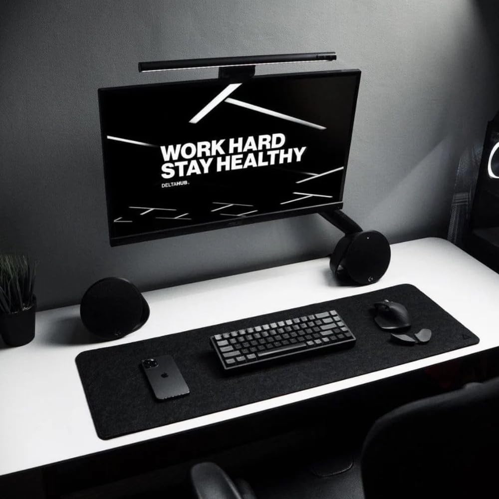 DELTAHUB Минималистичный фетровый коврик для стола Светло-серый S Войлочный материал для подкладки стола Размер S Светло-серый Не истирающийся Нескользящий (28x63см)