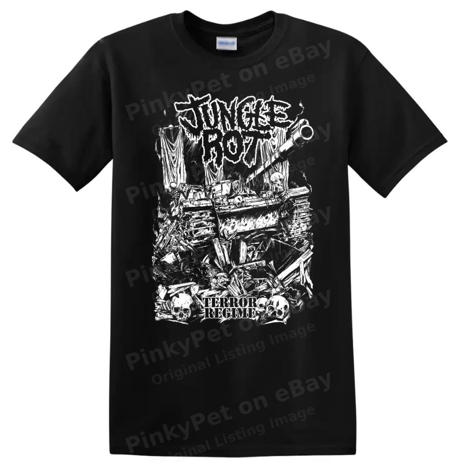 Jungle Rot T Shirt Horror Metal Skull Graphic Band Tee w/ Death Metal Art