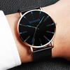 Fashion Men Classic Business Black Watches Casual Quartz Wristwatches Luxury Round Blue Analog Watch Male Clock Gift Relojes Hombre