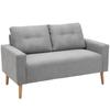 Scandinavian Design 2 Seater Sofa Dim 145L X 76W X 88H Cm Solid Wood Legs Light Gray Fabric