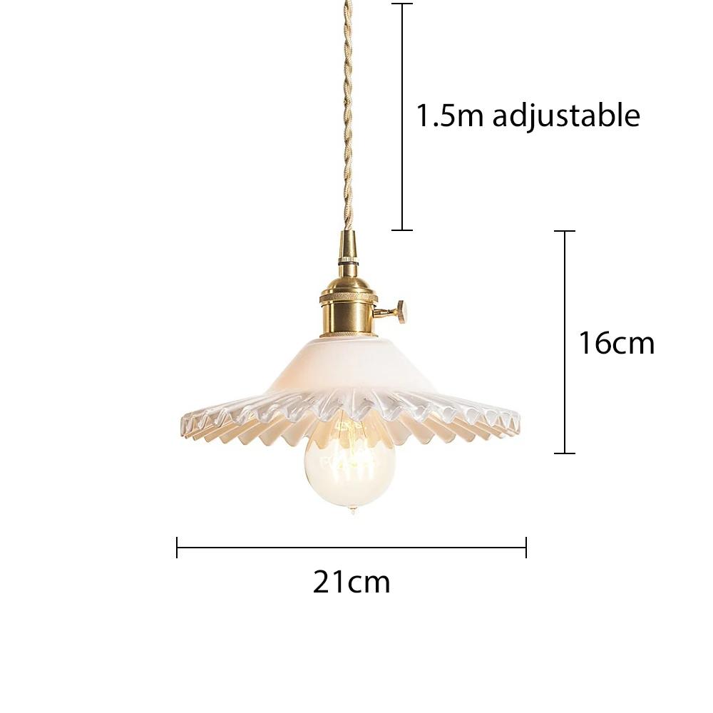 Стеклянный подвесной светильник, скандинавский подвесной светильник, медный подвесной светильник, латунь, креативный минималистский абажур E27 Эдисона для ресторана