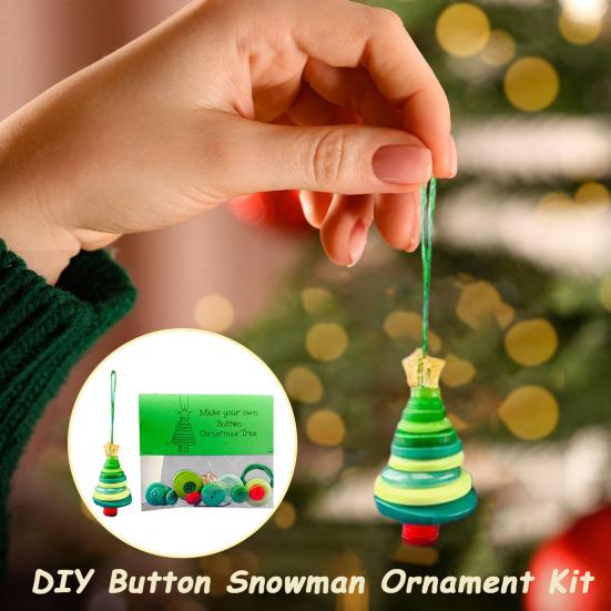 Сделай сам Рождественское украшение из пуговиц Пуговичный снеговик Набор для украшения рождественской елки