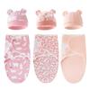 100% Cotton Baby Swaddle Blanket Swaddle Wrap Baby Hat Set for Infant Adjustable Newborn Swaddle Baby Swaddles for 0-6 Month