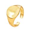 Геометрическое Гладкое Кольцо из Нержавеющей Стали 18K Золота для Женщин - Невыцветающее, Простое Украшение в Стиле Ins