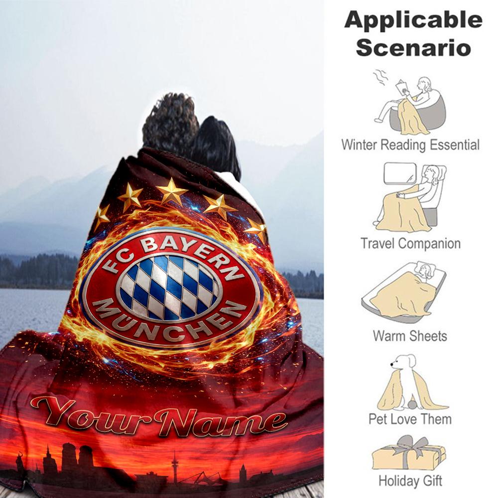 Fc Bayern München 82 Personalized Name Blanket Multi-purpose Customizable Blanket Warmthful Decor Perfect for Livingroom Couch Picnics Bedding