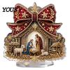 Рождественские Украшения для Стола, Рождественская Картина Алмазной Мозаикой с Искусственными Алмазами, Настольные Украшения, DIY-Набор для Начинающих, Акриловые Стразы, Материалы для Творчества