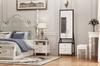 360 degrees Jewelry Cabinet with Full-Length Mirror, Rotating Jewelry Cabinet with 2 Lower Drawers, Freely Rotatable, Spacious Storage