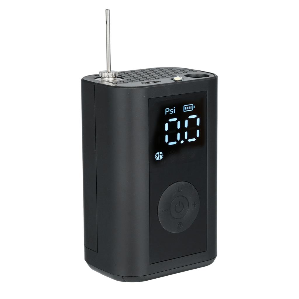Electric Pump, 0-15PSI Portable Inflator with Auto Off and LCD Display, with Built in Needle, for Basket Volley Soccer Base