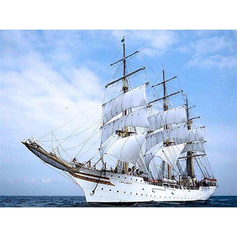 DIY 5D алмазная живопись Парусник Алмазная вышивка вид на море вышивка крестиком полная круглая дрель домашний декор ручной художественный подарок