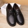 Winter Warm Men's Shoes Lace-up 2025 New Cotton Leather Shoes Business Casual Leather Velvet Shoes Middle-aged and Elderly Father Shoes