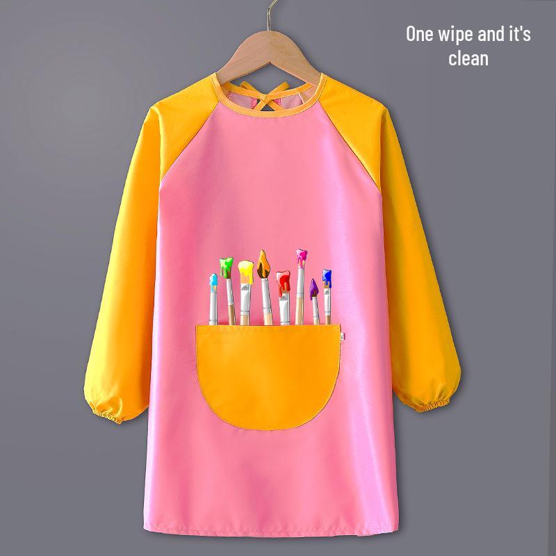 Kids' Waterproof Art Smock with Long Sleeves & Reversible Bib
