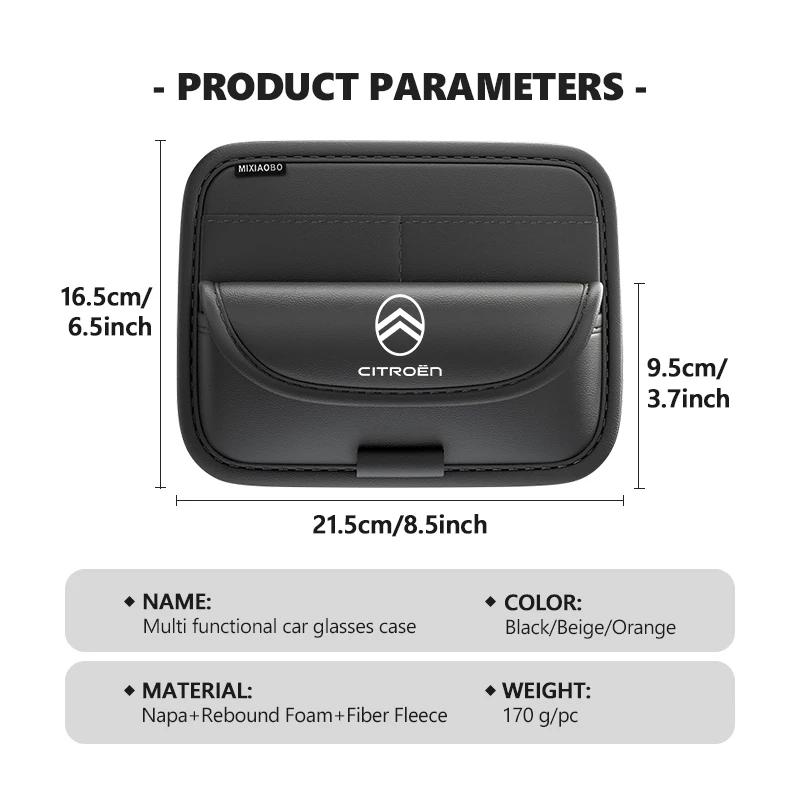 Car Sunshade Glasses Bag Sun Visor Card Organizer Storage Box For Citroen C4 C3 C5 C1 C2 C6 C4L DS3 DS4 Berlingo Picasso Jumper alc256