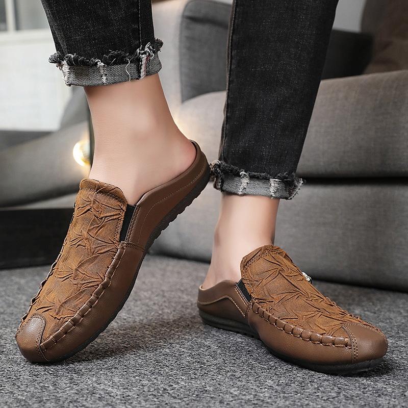 Men's half-drag Doudou shoes trend heelless men's shoes casual lazy slippers Doudou