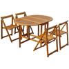 Day and Night - Day and Night Folding Garden Dining Set 5 Pieces Solid Acacia Wood
