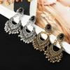 Fashion Fringe Ancient Earrings Vintage Earrings Boho Beads Womens Black Rhinestone Earrings Jewelry Gifts