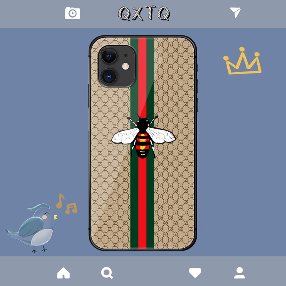 Guccis Модный Роскошный Бренд Чехол Пчела Для iPhone Samsung Galaxy Redmi Note S 17 16 15 14 13 20 24 25 54 Pro Max Ultra Fe Чехол из Закаленного Стекла