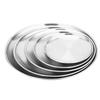 Cleaner Products Stainless Steel Matte Round Dining Plate Tableware Dessert Pizza Dish Fruit Tray