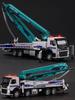 1/50 Volvo Concrete Pump Truck Toy Car Diecast Meatl Vehicle Model Pull Back Sound & Light Miniature Collection Gift For Boy Kid