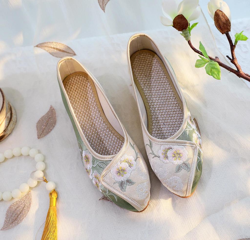 [Flower Art] Женские туфли-чонсам весна/лето 2024 года — элегантные, удобные, в национальном стиле