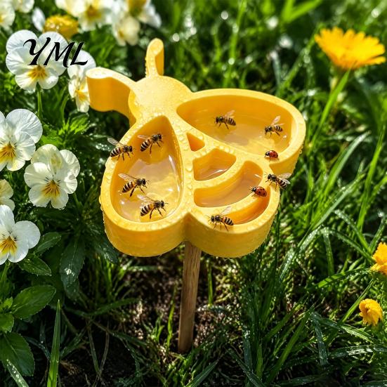 Eco Friendly Yard Accessories Insect Water Feeder, Bee Dish, Garden Pollinator Drinking Bowl, Safe Points or Ladybug Shape Cup for Bees Butterflies