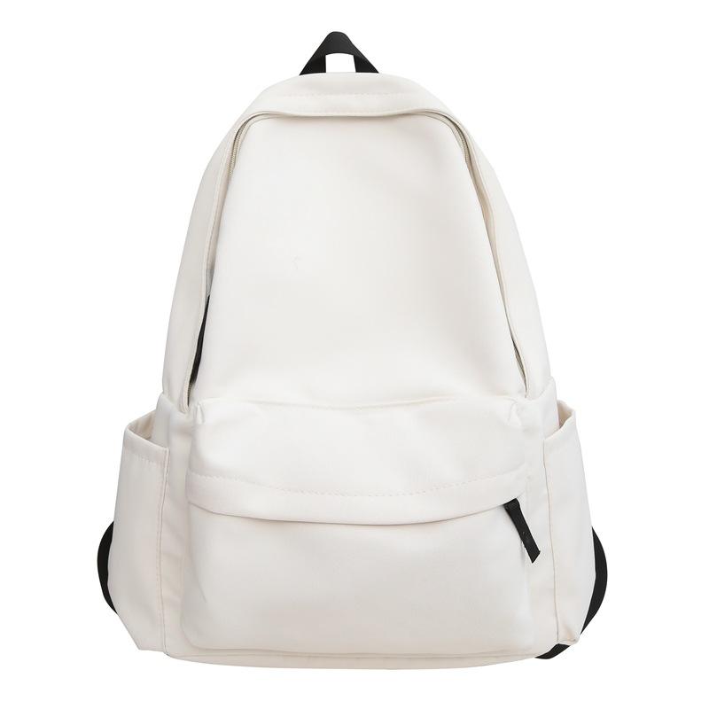 Backpack Unprinted Schoolbag Female College Student Large Capacity Simple Solid Color Backpack Class Commuter Bag Male