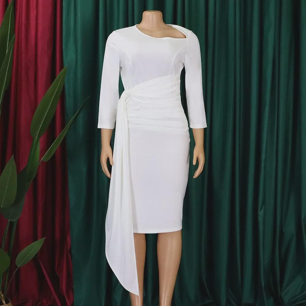 Женское плиссированное платье OL на бретелях - коллекция осень/зима 2022: Сплошной цвет, элегантный, европейский и американский стиль