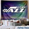 Custom Name Jazz Basketball Team Printed Tapestry, for Bedroom,Livingroom, dormitory, Large Wall Decor, Fabric Decor Fan Birthday Gifts