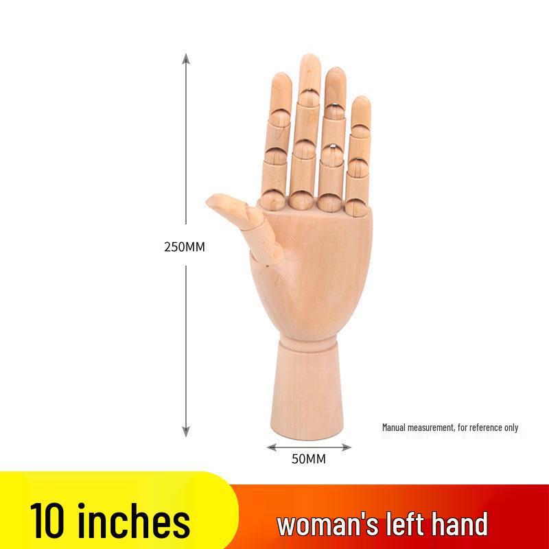12" Flexible Wooden Mannequin for Art Drawing - Movable Jointed Hand Puppet Model