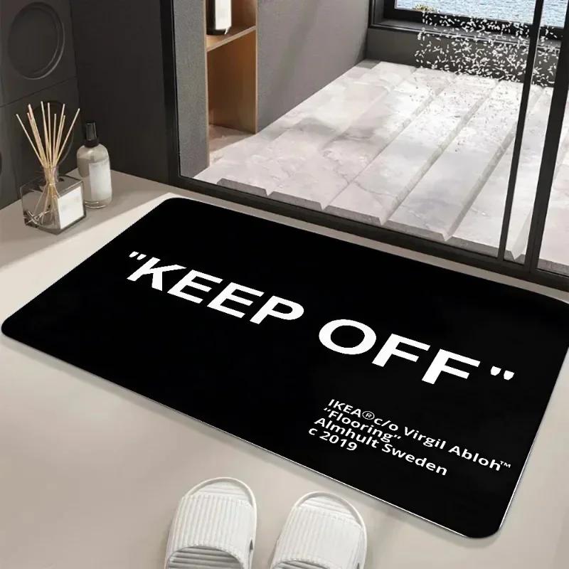 Коврики для зоны Keep Off Напольный коврик Черно-белый ковер Коврик для двери Коврик для кровати Диван Украшения Защитите свое личное пространство