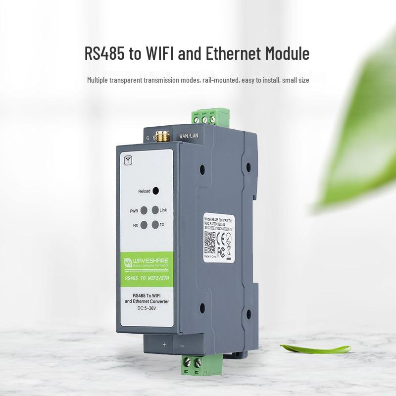 Weixue Rail Serial Server: RS485 to WiFi/Ethernet Modbus MQTT Gateway