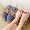 Four Seasons Indoor Housewear Anti Slip Sweat-absorbing Couple Sandal Silent Linen Cool Slippers