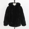 Hot Sale Women Winter Thick 100% Real Rex Rabbit Fur Hooded Coat Lady Natural Warm Rex Rabbit Fur With Fox Fur Collar Jackets