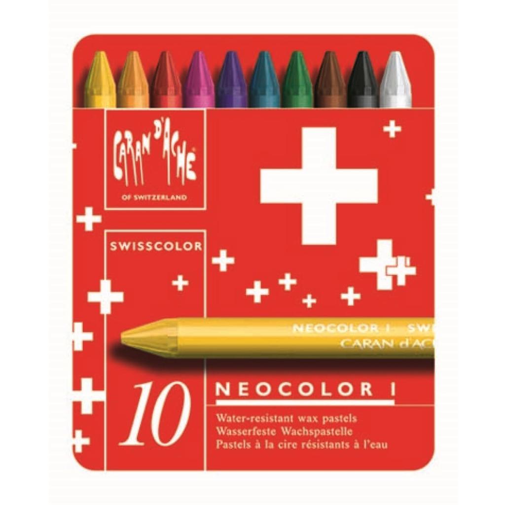 Caran Swiss Color in a tin d'Ache 7000-710 Crayons, 10-color set,