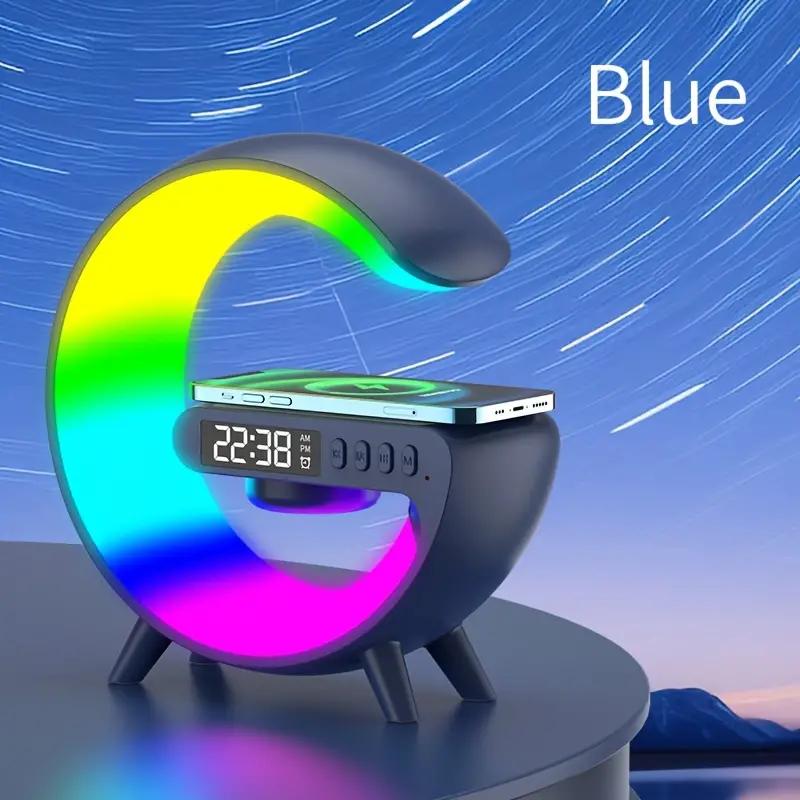3IN1 Беспроводное зарядное устройство Bluetooth-динамик с окружающим освещением Цифровой будильник Динамик Smart Wake Up Night Light Белый шум Прикроватный компаньон