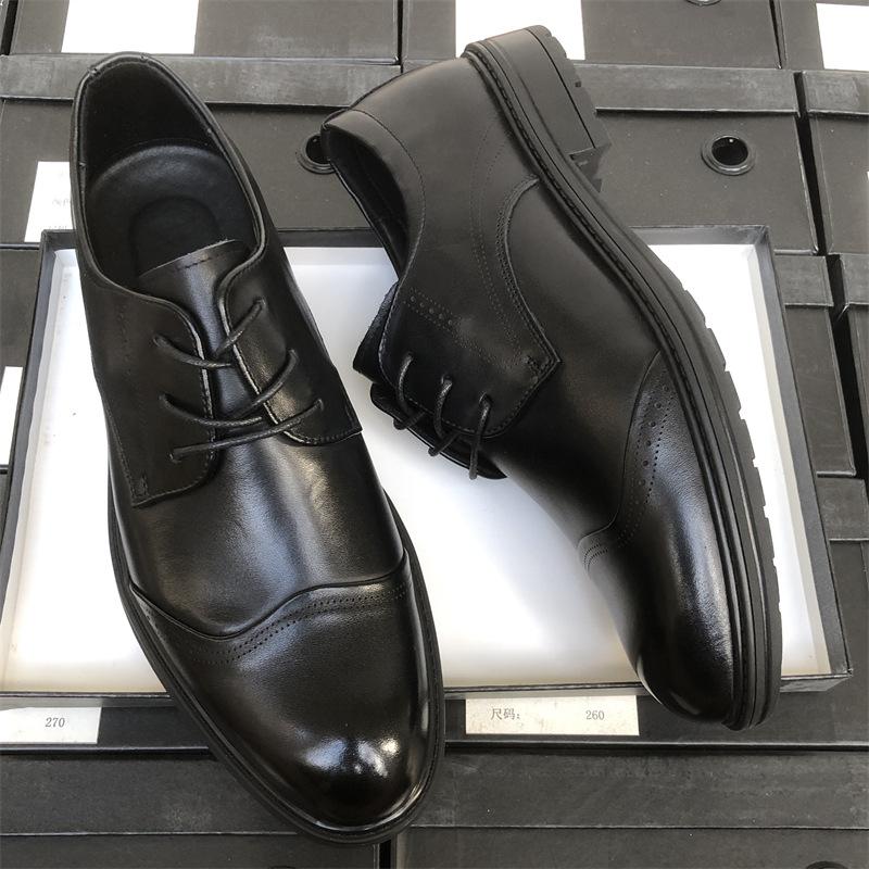 Мягкая подошва Мягкие кожаные туфли Мужские деловые деловые кожаные дышащие повседневные рабочие туфли Мужские свадебные туфли для жениха Мужские кожаные туфли