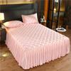 European Luxury Quilted Bed Skirt Winter Warm Thicken Velvet Bedspread King Good Hand Feeling Bed Cover Not Included Pillowcase