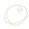 IngeSight.Z Fashion Sexy Stainless Steel Double Layer Cross Belly Chains Summer Waterproof Gold Color Waist Chain Body Jewelry