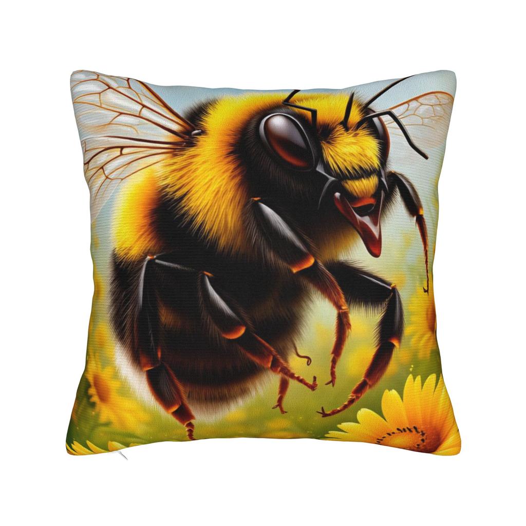 Pillow Case Bee And Flowers Soft Pillow Cover For Sofa Home Decor Morden Pillowcases