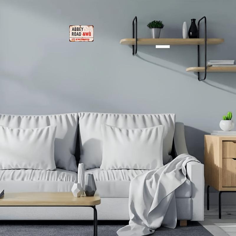 Винтажная металлическая табличка Abbey Road NW8 - 30,48x20,32 см Ретро Настенное Искусство, Рустик Железный Декор для Гаража, Бара, Гостиной - Прочный, Нет