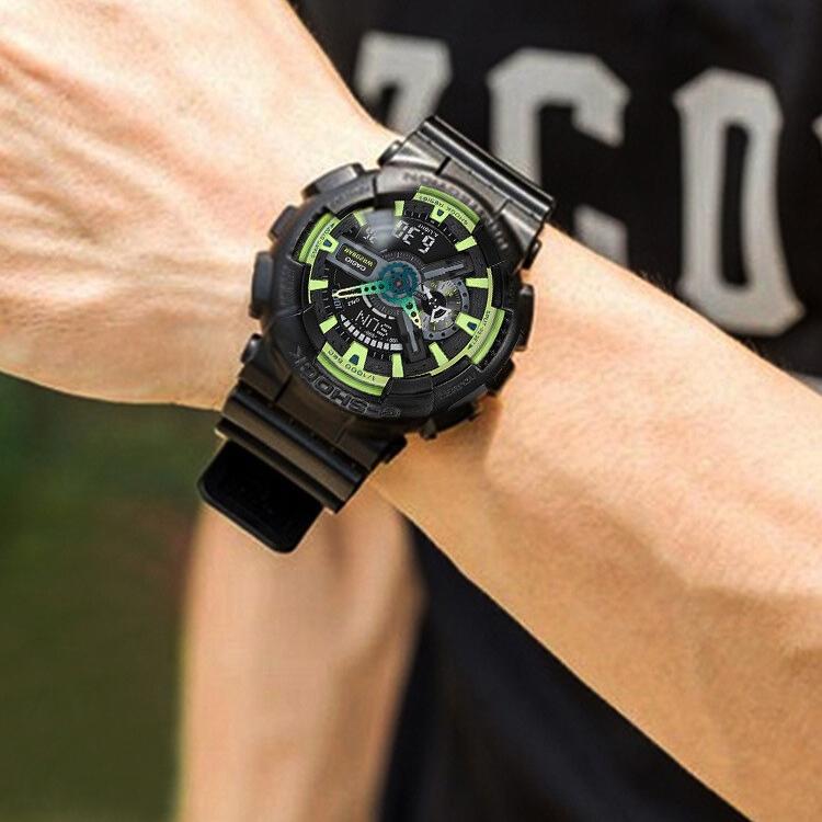 CASIO Men Liquid Crystal/Analog Dual Display Series Black Watch GA-110LY-1A GA-110LY-1A