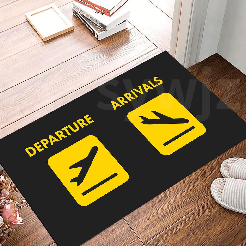 The Exit Arrival Departure Doormat Bathroom Welcome Mat Entrance Home Balcony Airport Sign Absorbent Floor Rug Bedroom Furry Mat