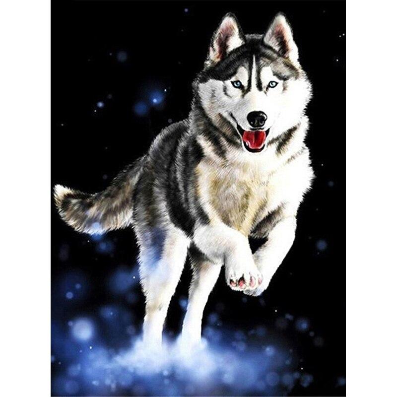 New 5D DIY Diamond Painting Husky Diamond Embroidery Animal Cross Stitch Full Square Round Drill Crafts Home Decor Manual Gift